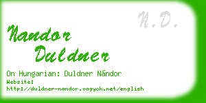 nandor duldner business card
